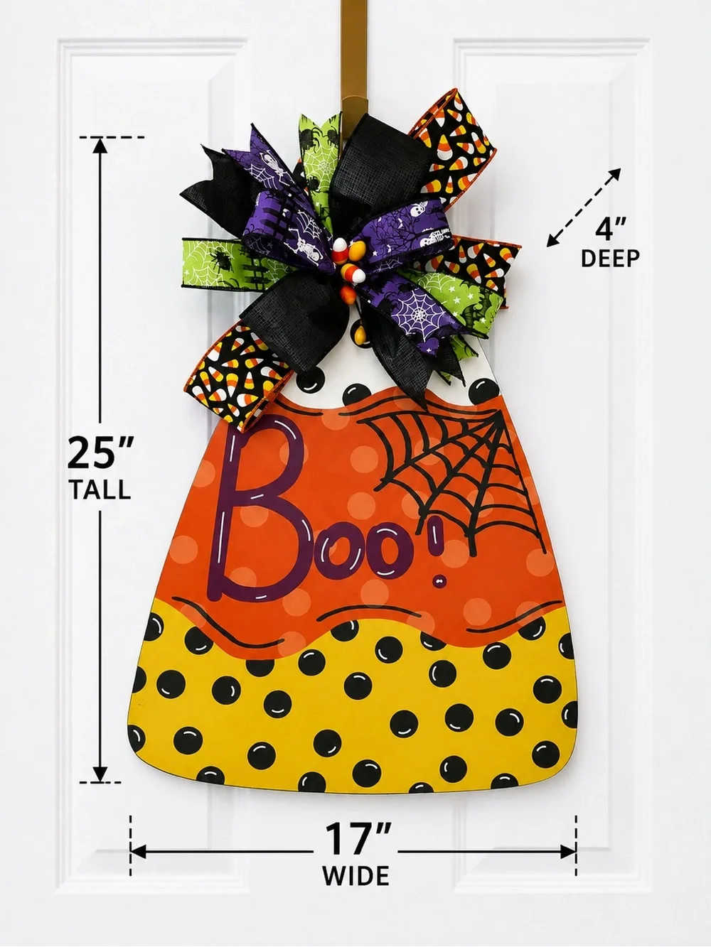 Halloween Candy Corn 'Boo' Halloween Wreath